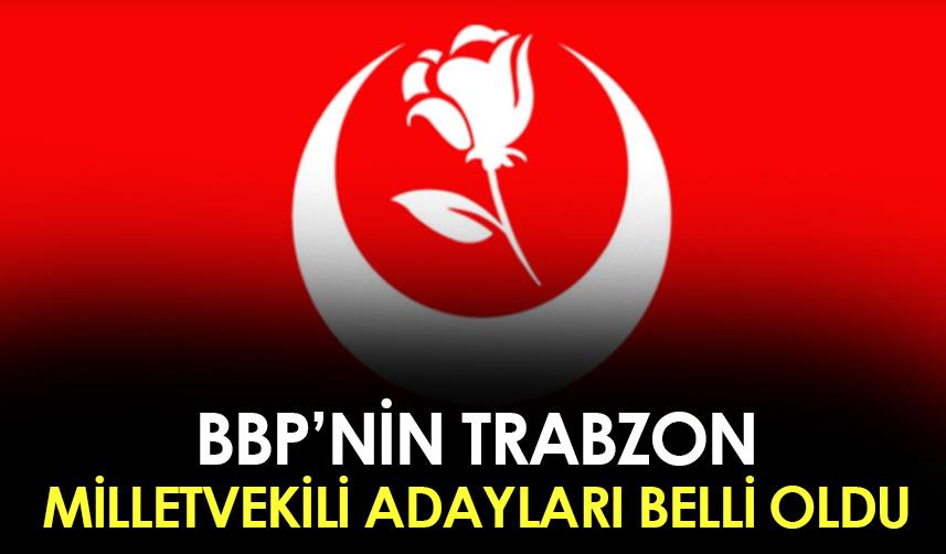 Büyük Birlik Partisi'nin Trabzon Milletvekili Adayları belli oldu