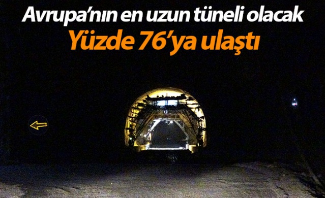 Avrupa'nın en uzunu olacak Zigana Tüneli'nin yüzde 76’sı tamamlandı