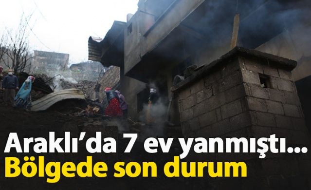 Araklı'da 7 ev yanmıştı, bölgede son durum