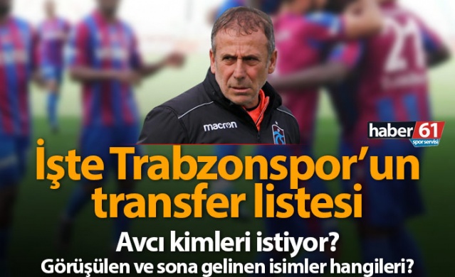 İşte Trabzonspor'un transfer listesi