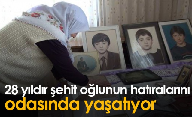 28 yıldır şehit oğlunun hatıralarını odasında yaşatıyor. Foto Galeri