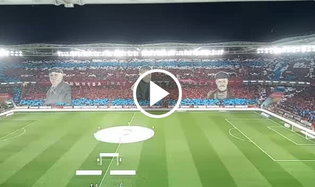 Trabzonspor taraftarından muhteşem şov. Video haber