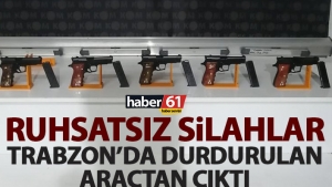 Trabzon'da araç içersinde ruhsatsız silahlar yakalandı. Video Haber