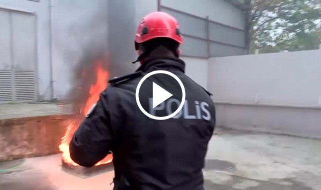 Trabzon Emniyetinde yangın tatbikatı