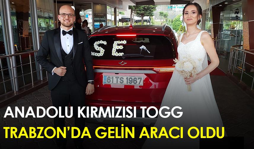 Anadolu kırmızısı Togg Trabzon'da gelin aracı oldu