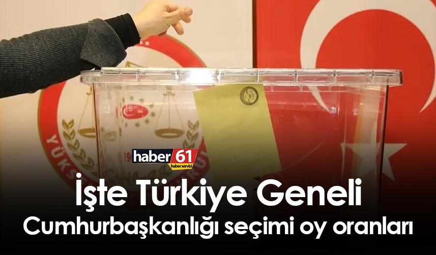 İşte Türkiye genelinde Cumhurbaşkanı adaylarının oy oranları