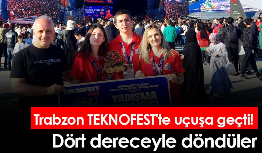 Trabzon TEKNOFEST'te uçuşa geçti! Dört dereceyle döndüler