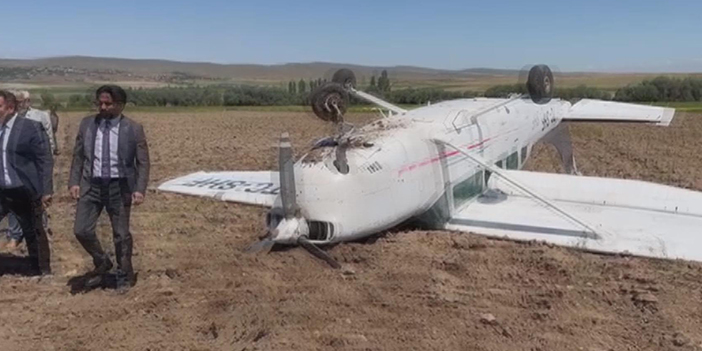 Aksaray'da eğitim uçağı düştü!