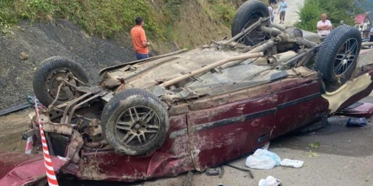 Trabzon Akçaabat'ta otomobil şarampole yuvarlandı! 1'i ağır 2 yaralı. 29 Temmuz 2023