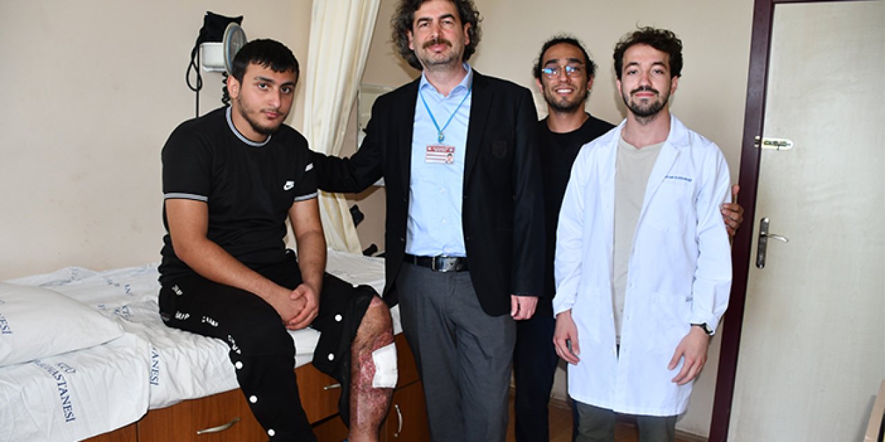 Trafik kazası sonrası bacağı kopma noktasına geldi! Trabzon'da sıra dışı tedavi ile yürümeye başladı