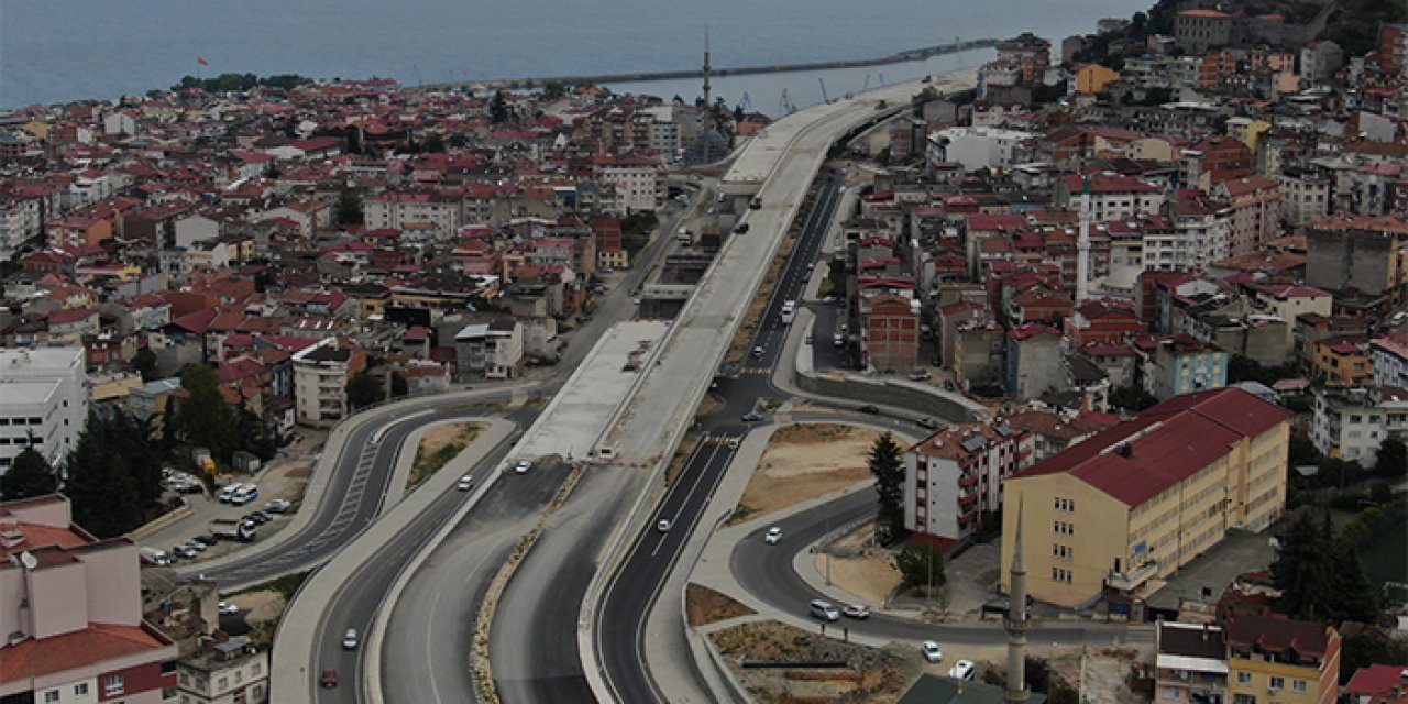 Trabzon'da yapımı süren Kanuni Bulvarı son şeklini almaya başladı