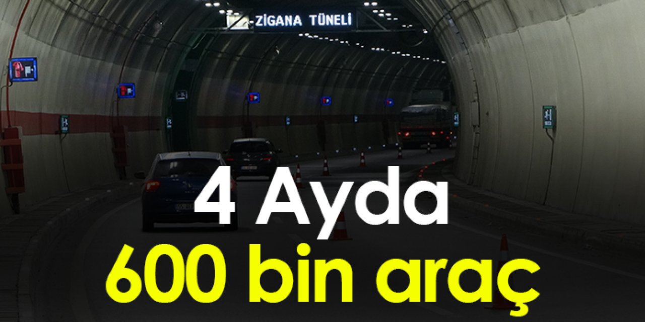 Trabzon'da Zigana Tüneli'nden 4 ayda 600 bin araç geçti