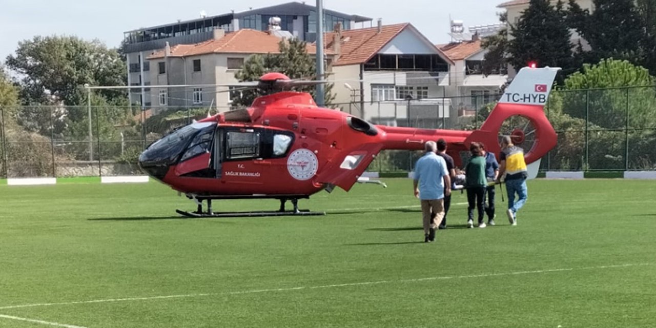 Samsun'da kalp krizi geçiren hasta ambulans helikopterle hastaneye kaldırıldı