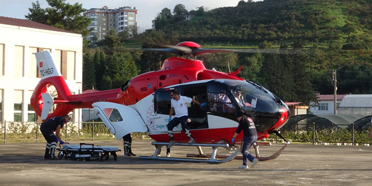 Giresun ambulans helikopter acil hastaların sevki için havalandı