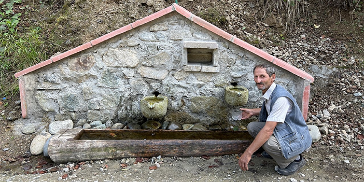 Trabzon'da inşaat ustası kaynak suyu çıkan 15 yere çeşme yaptı