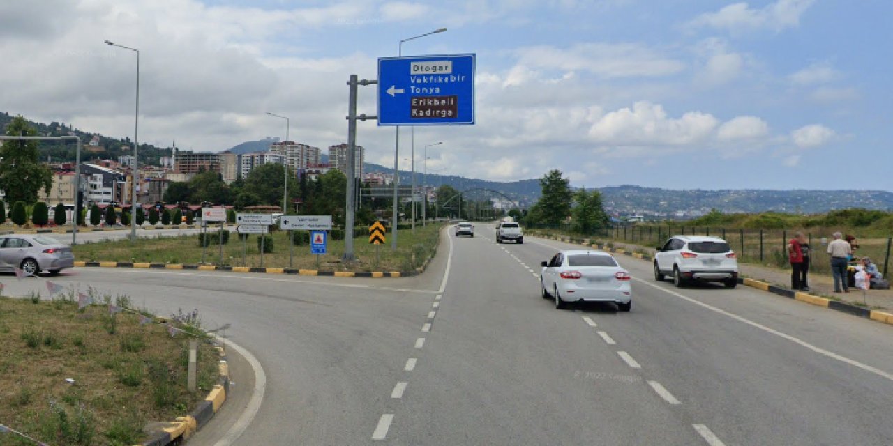 Trabzon'da Vakfıkebir geçişinde yol çalışması