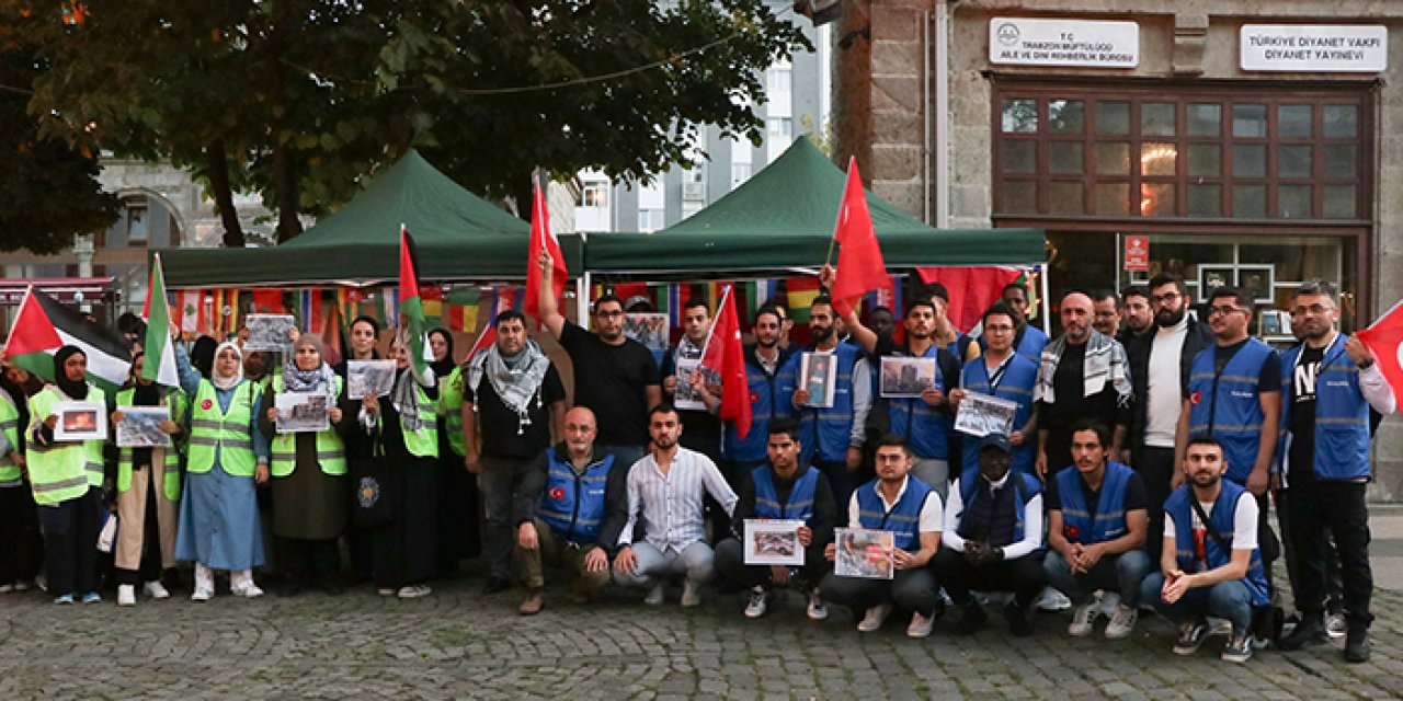 Trabzon'da Filistinli öğrencilerden İsrail'e kınama!