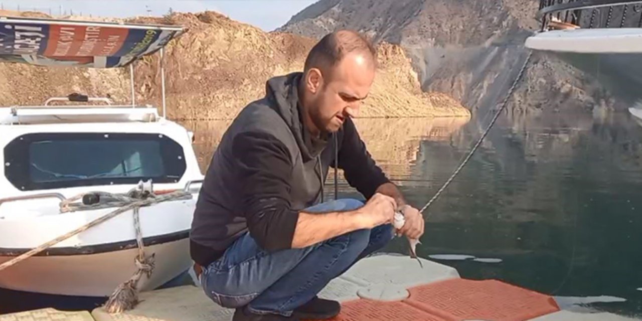 Türkiye’nin en büyük barajının gövdesinde balık tuttular