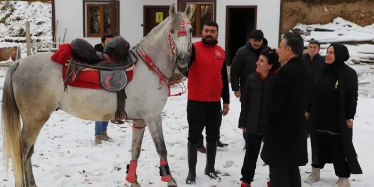 Bayburt'ta öğretmenler at çiftliğini ziyaret etti