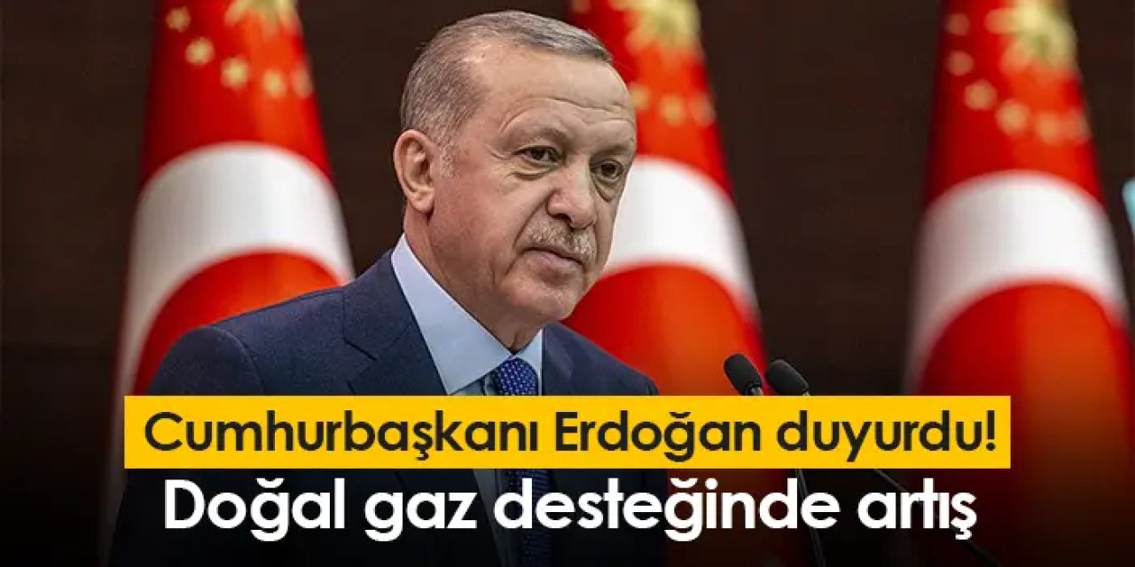 Cumhurbaşkanı Erdoğan duyurdu! Doğal gaz desteğinde artış