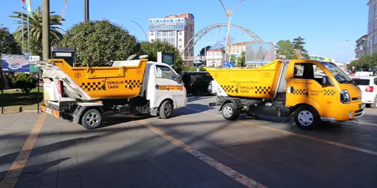 Giresun'da bu taksiler çöp taşıyor!