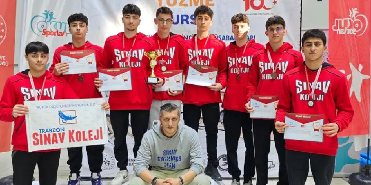Trabzon'da gençler yüzme şampiyonasında Türkiye üçüncüsü!