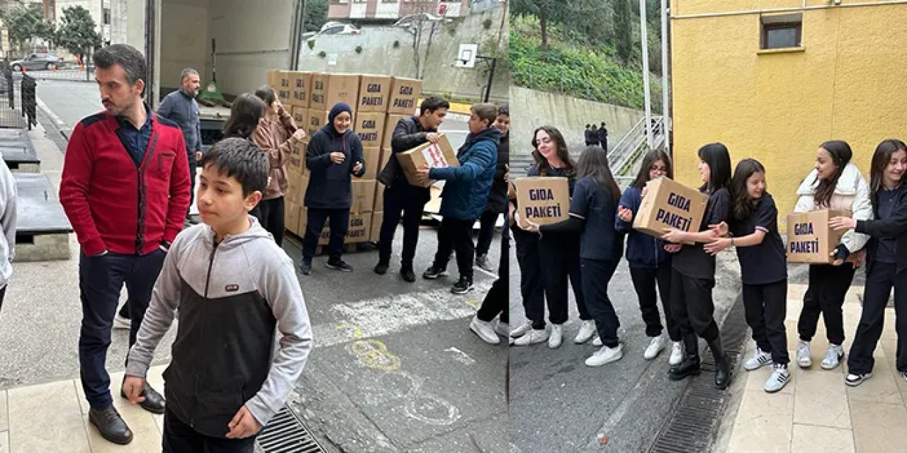 Trabzon'da Mehmet Akif Ersoy Ortaokulu’ndan anlamlı kampanya