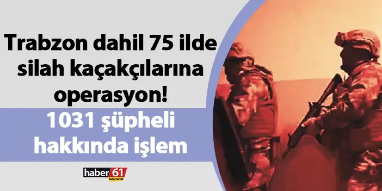 Trabzon dahil 75 ilde silah kaçakçılarına operasyon! 1031 şüpheli hakkında işlem