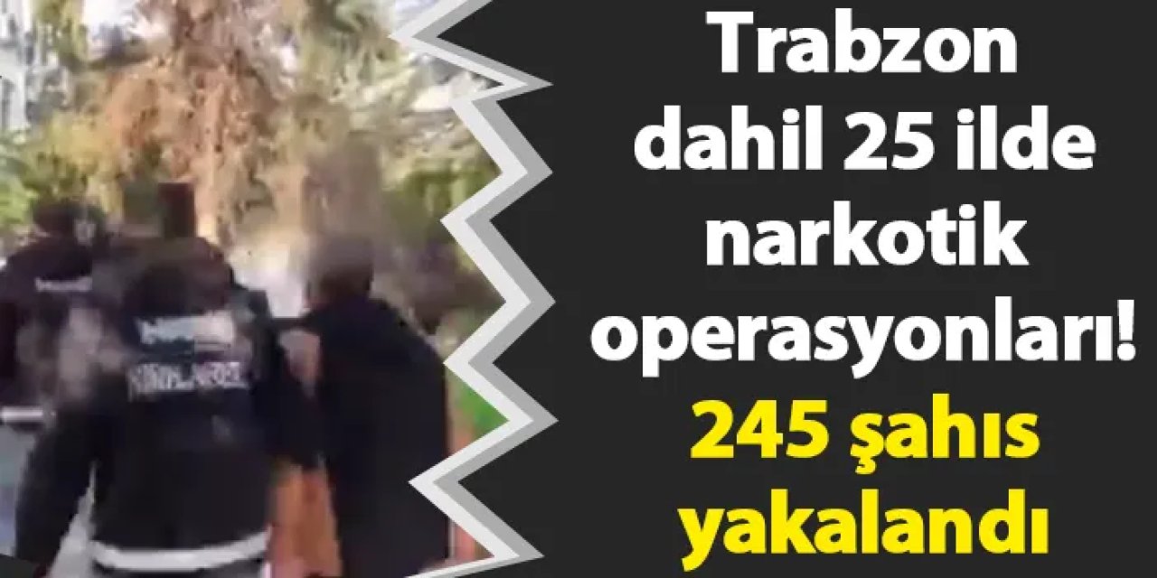 Trabzon dahil 25 ilde narkotik operasyonları! 245 şahıs yakalandı