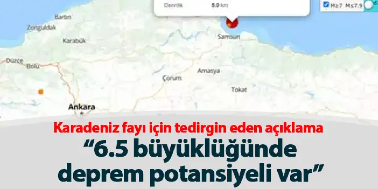 Karadeniz fayı için tedirgin eden açıklama “6.5 büyüklüğünde deprem potansiyeli var”