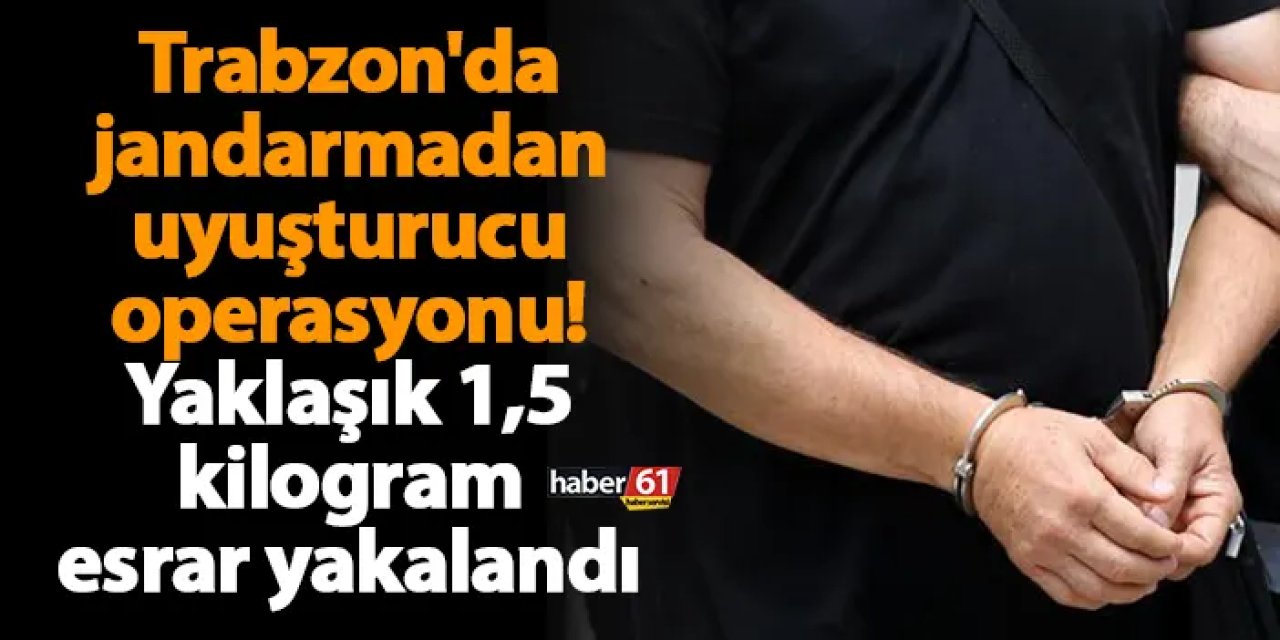 Trabzon'da jandarmadan uyuşturucu operasyonu! Yaklaşık 1,5 kilogram esrar yakalandı