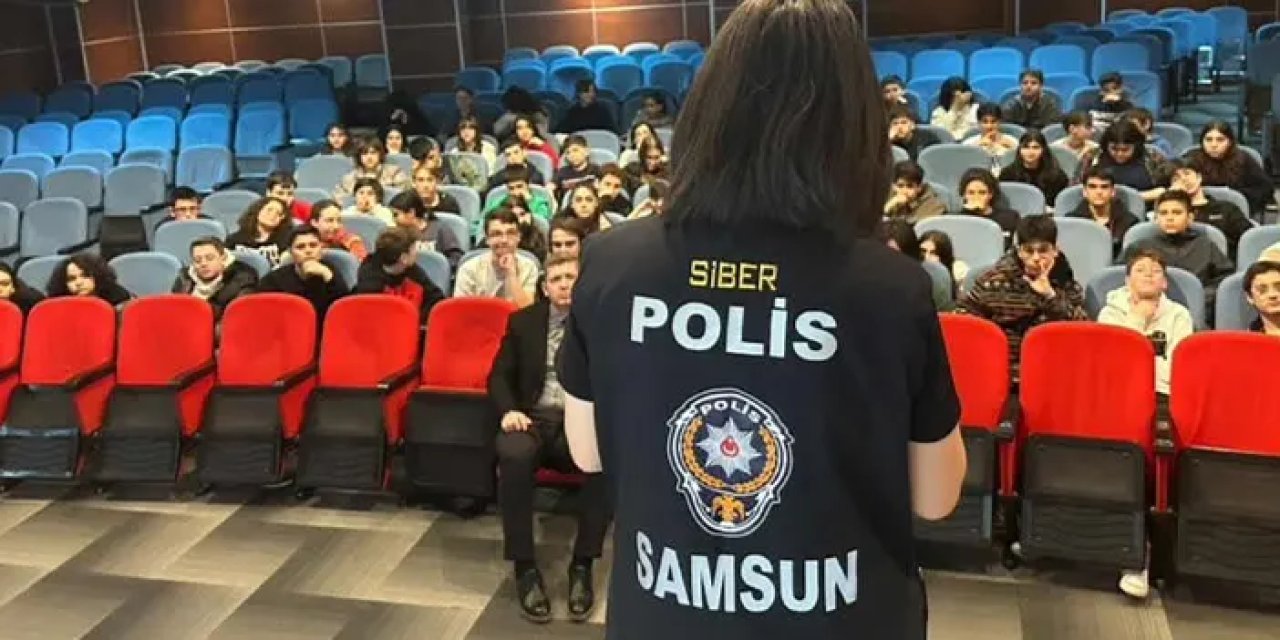 Samsun'da polisten öğrencilere 'siber güvenlik' semineri