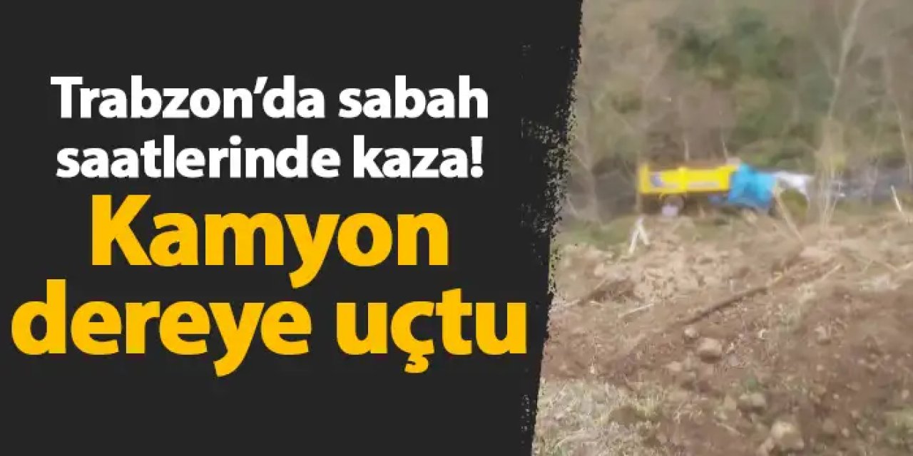 Trabzon’da sabah saatlerinde kaza! Kamyon dereye uçtu