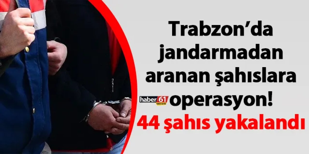 Trabzon’da jandarmadan aranan şahıslara operasyon! 44 şahıs yakalandı