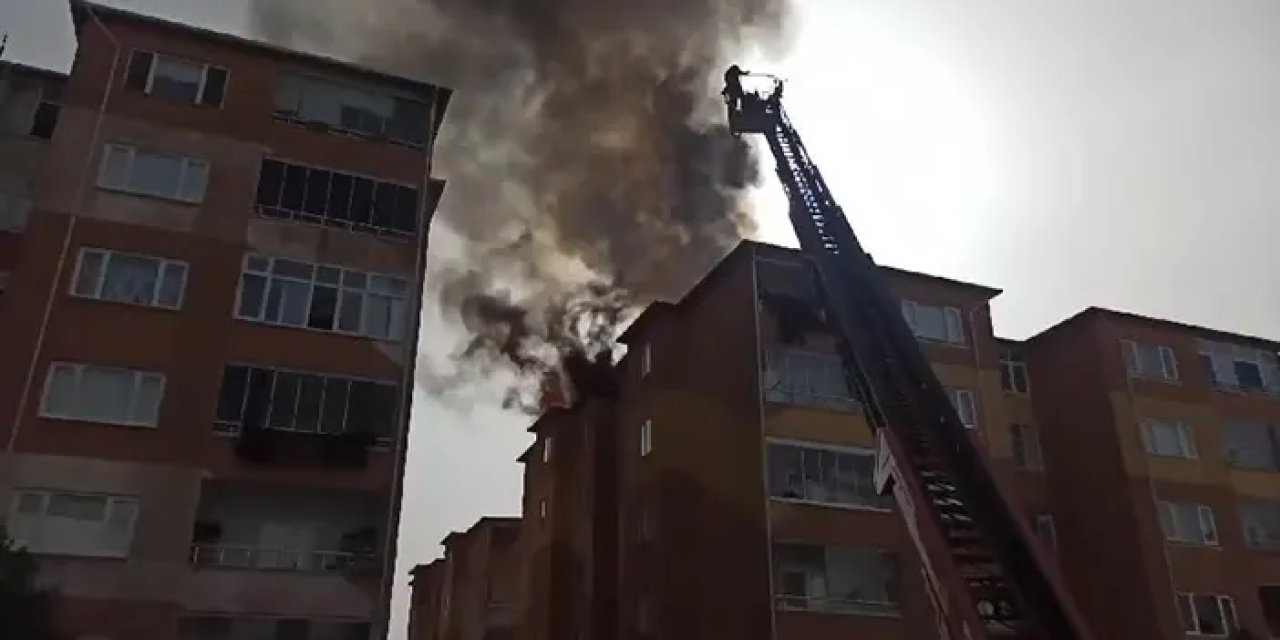 Kocaeli'de 7 katlı binada yangın