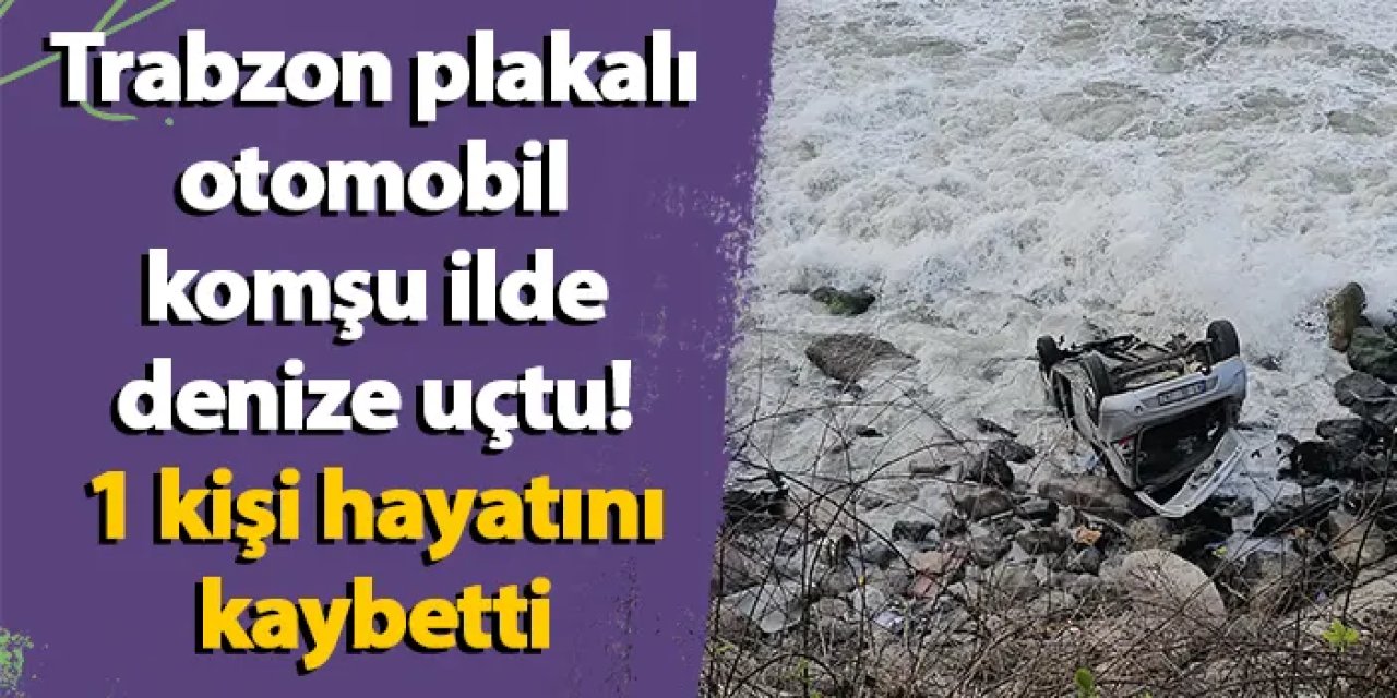 Trabzon plakalı otomobil denize uçtu! 1 kişi hayatını kaybetti