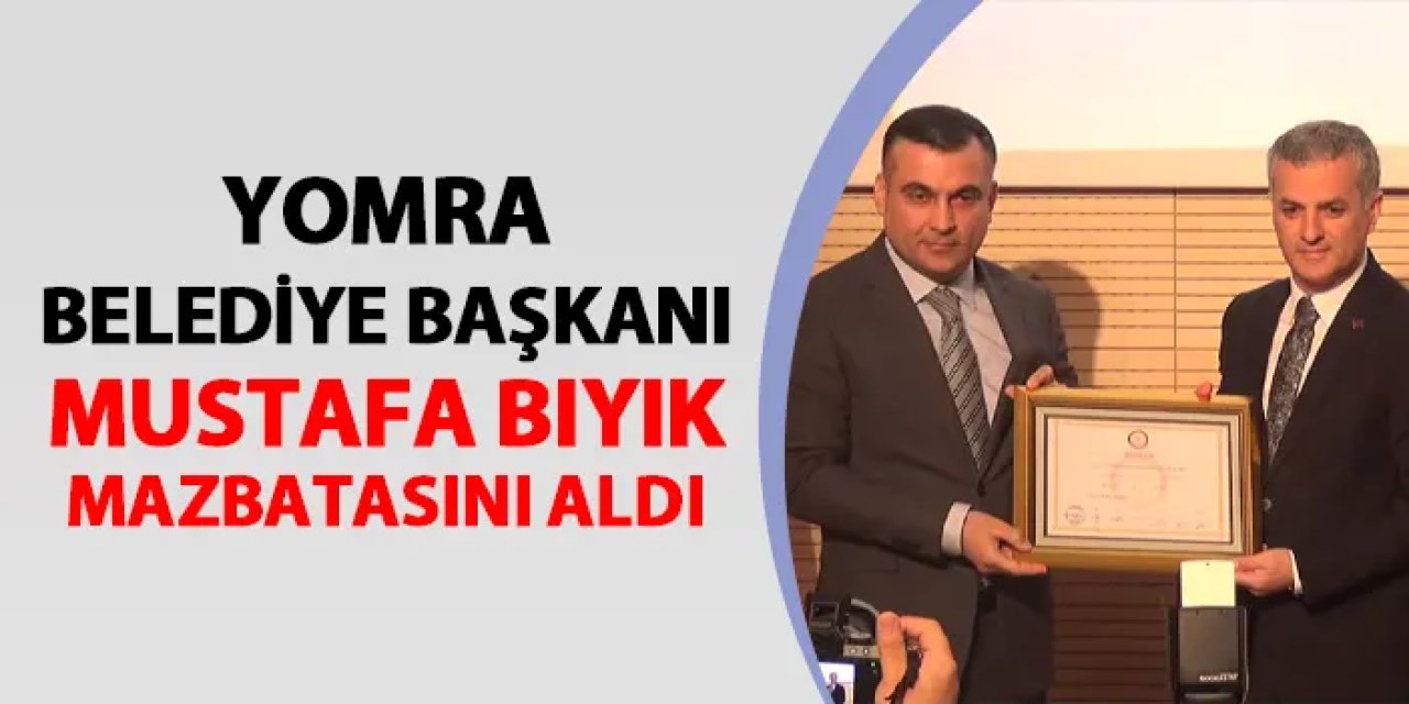 Yomra Belediye Başkanı Mustafa Bıyık mazbatasını aldı