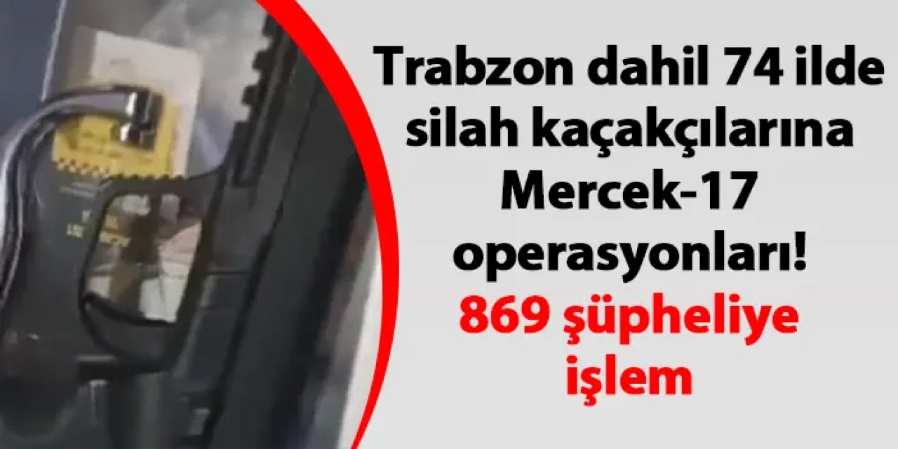 Trabzon dahil 74 ilde silah kaçakçılarına Mercek-17 operasyonları! 869 şüpheliye işlem