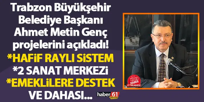 Trabzon Büyükşehir Belediye Başkanı Ahmet Metin Genç projelerini açıkladı!