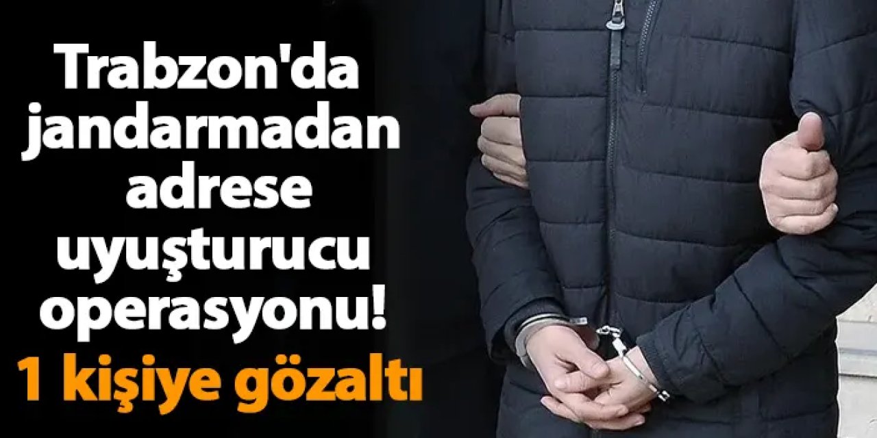 Trabzon'da jandarmadan adrese uyuşturucu operasyonu! 1 kişiye gözaltı