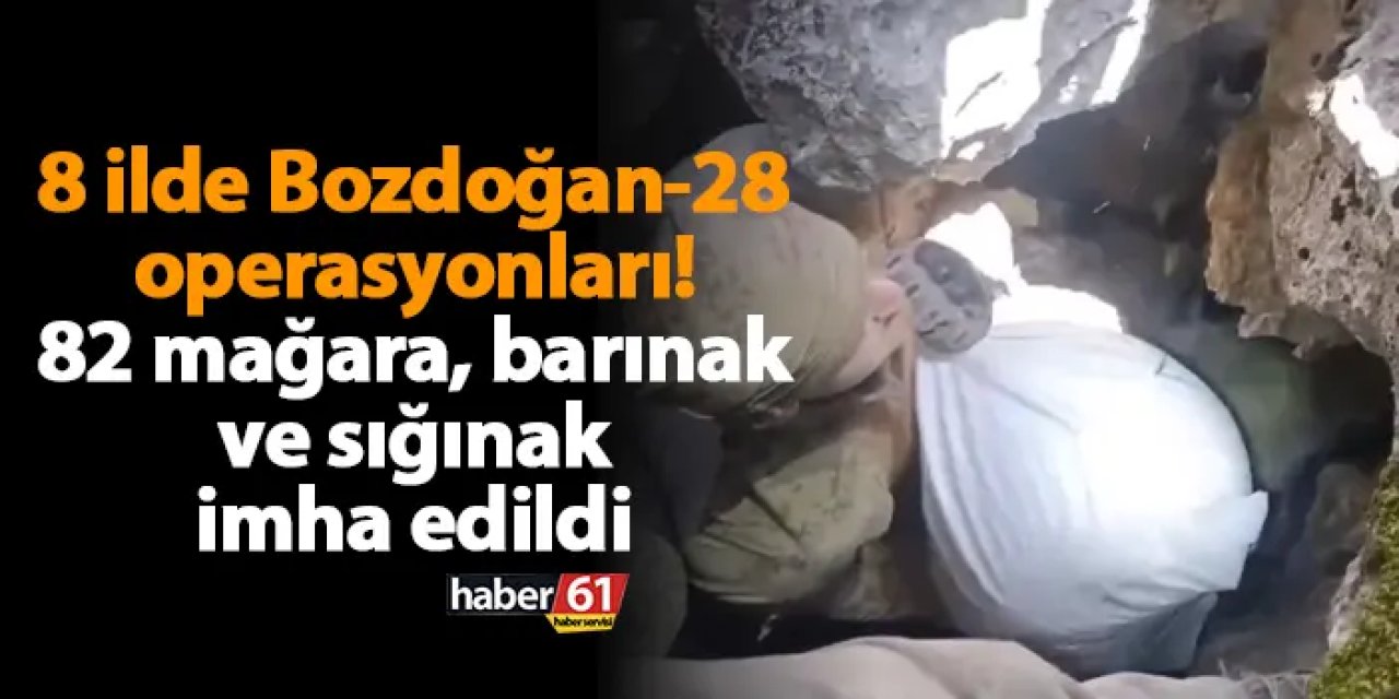 8 ilde Bozdoğan-28 operasyonları! 82 mağara, barınak ve sığınak imha edildi
