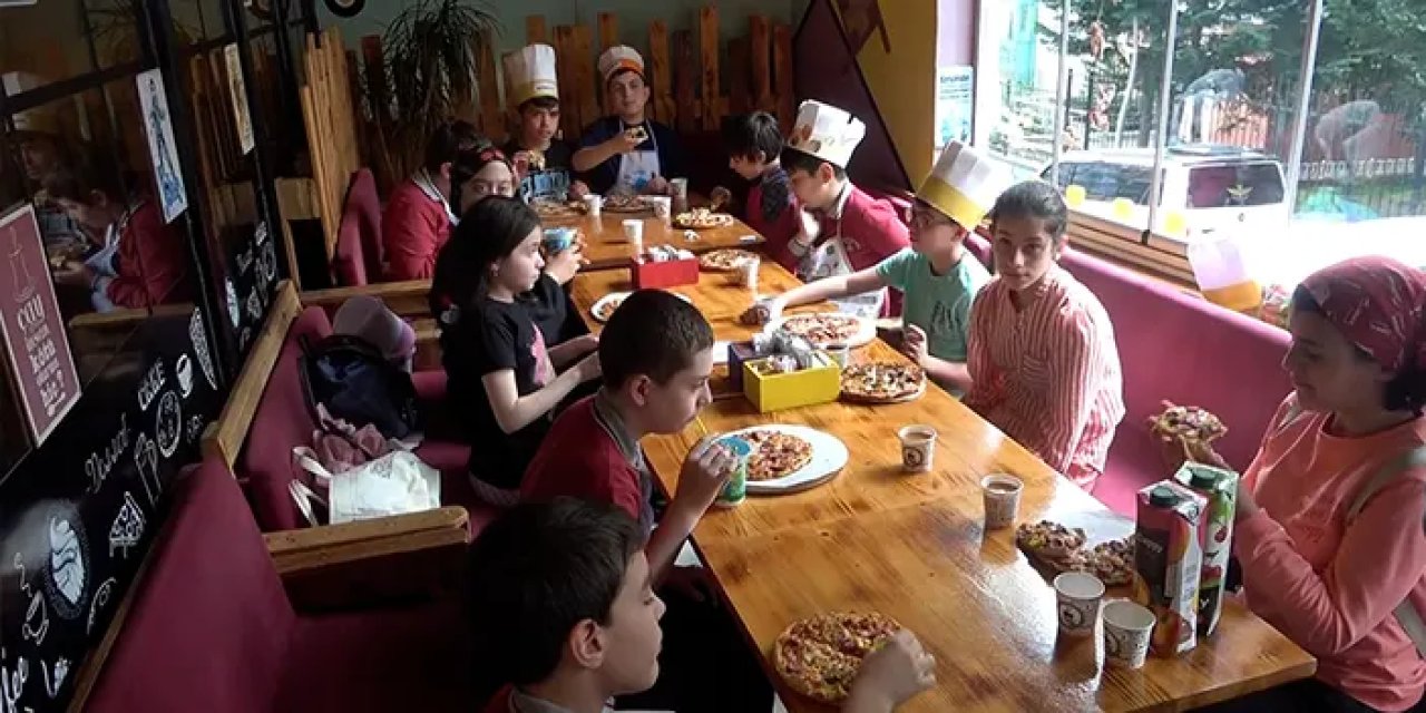 Rize'de özel öğrencilerden özel pizza!