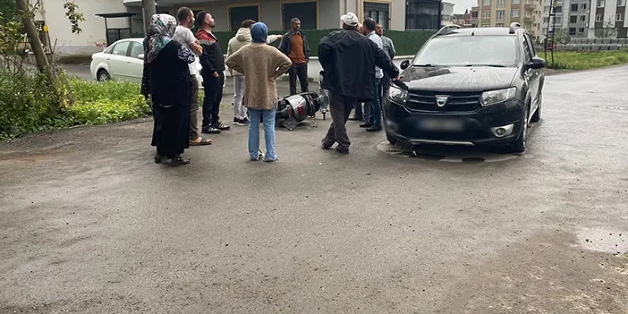 Samsun'da motosiklet ve otomobil çarpıştı! 1 yaralı