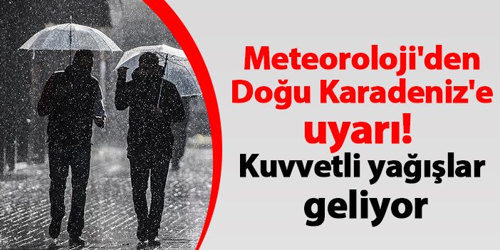 Meteoroloji'den Doğu Karadeniz'e uyarı! Kuvvetli yağışlar geliyor