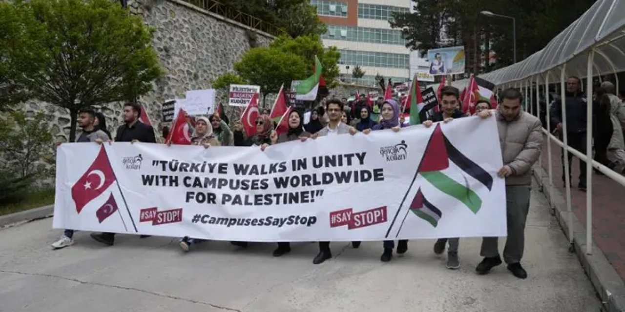 Gümüşhane Üniversitesi'nde Filistin yürüyüşü