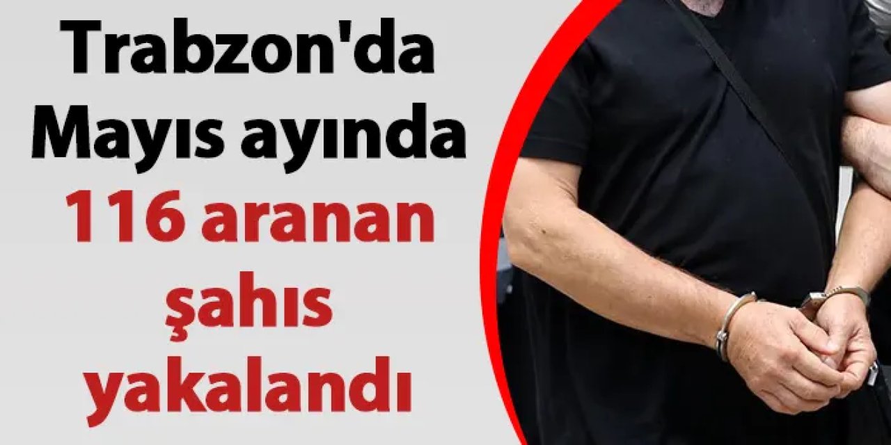 Trabzon'da Mayıs ayında 116 aranan şahıs yakalandı