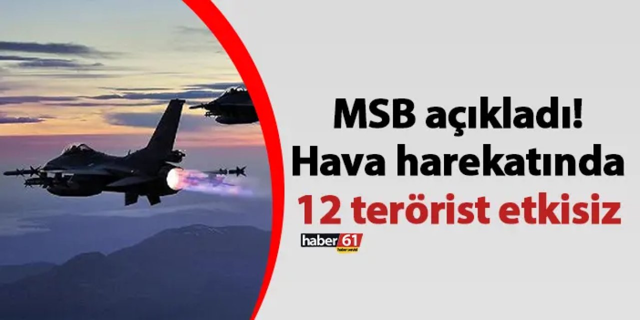 MSB açıkladı! Hava harekatında 12 terörist etkisiz