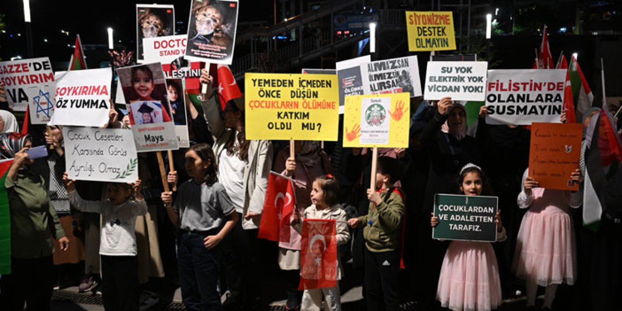 Trabzon'da İsrail'in Gazze'ye yönelik saldırıları protesto