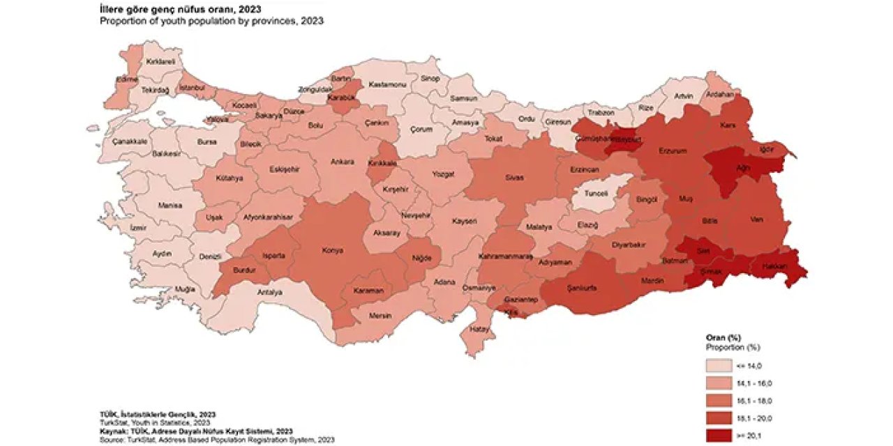 Gümüşhane genç nüfus ortalamasında Türkiye ortalamasının üzerinde