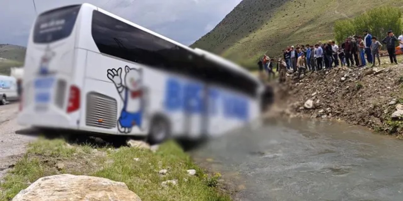 Bitlis'te yolcu otobüsü dereye uçtu! 5 yaralı var.
